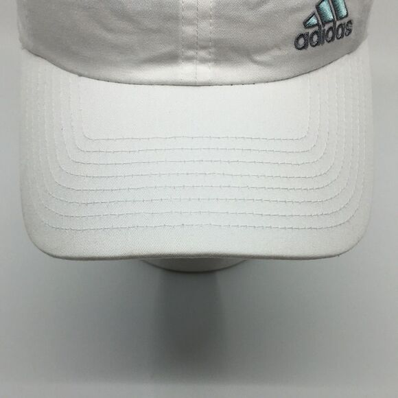 Adidas White/Teal Velcro Back Climalite lightweight Running Hat - Picture 4 of 14